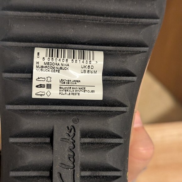 Clarks Women's Tan Leather Ballet Flats with Ankle Strap-Size 8.5 M - Picture 6 of 9